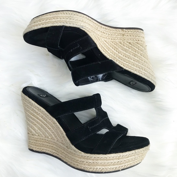 ugg black wedges